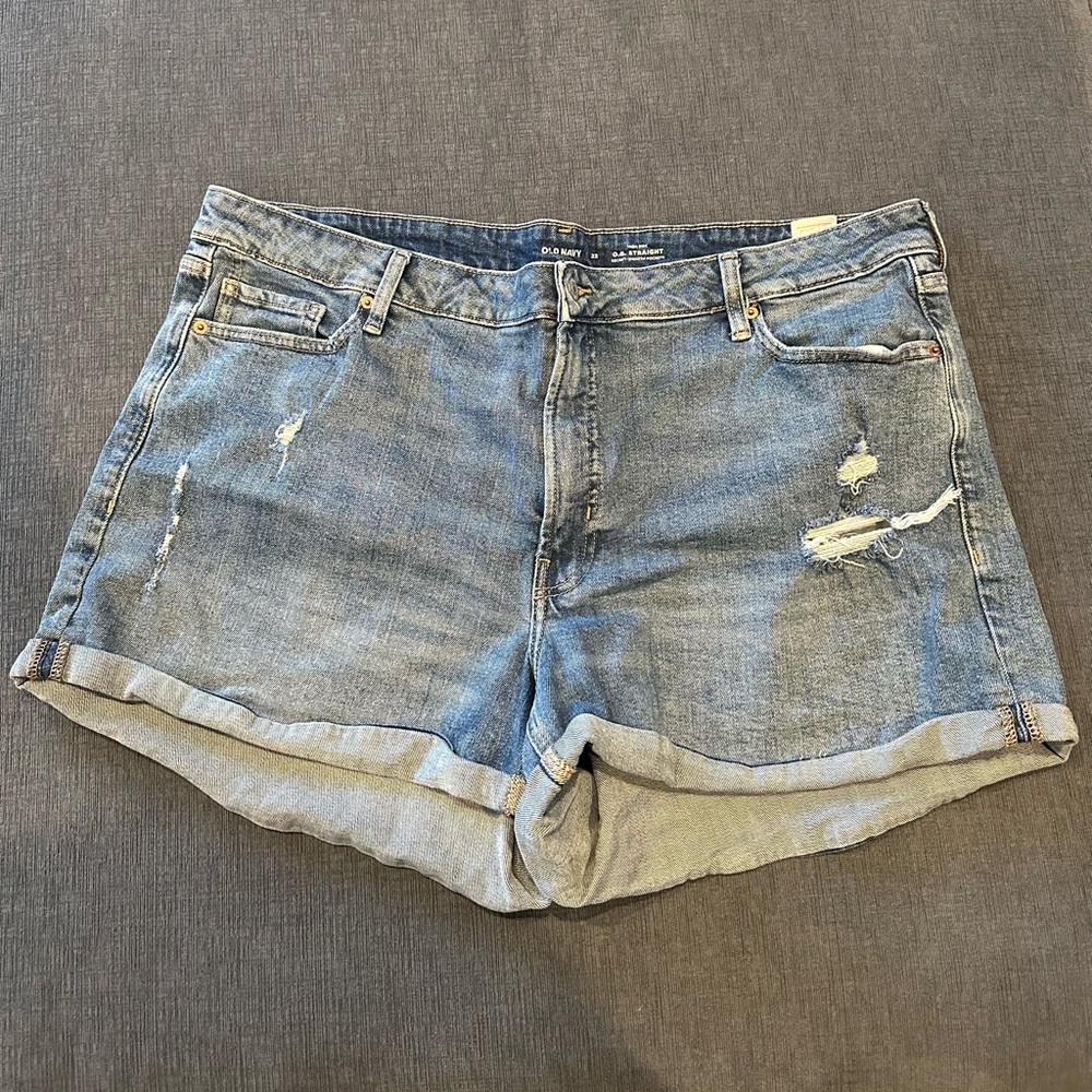 Old Navy high rise straight denim shorts